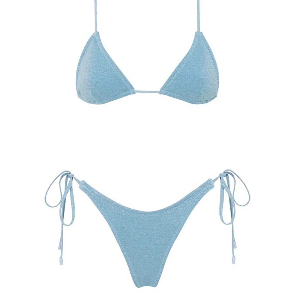 Triangl Bikini Set Blue Vala Bay Sparkle NWT XXS & XS